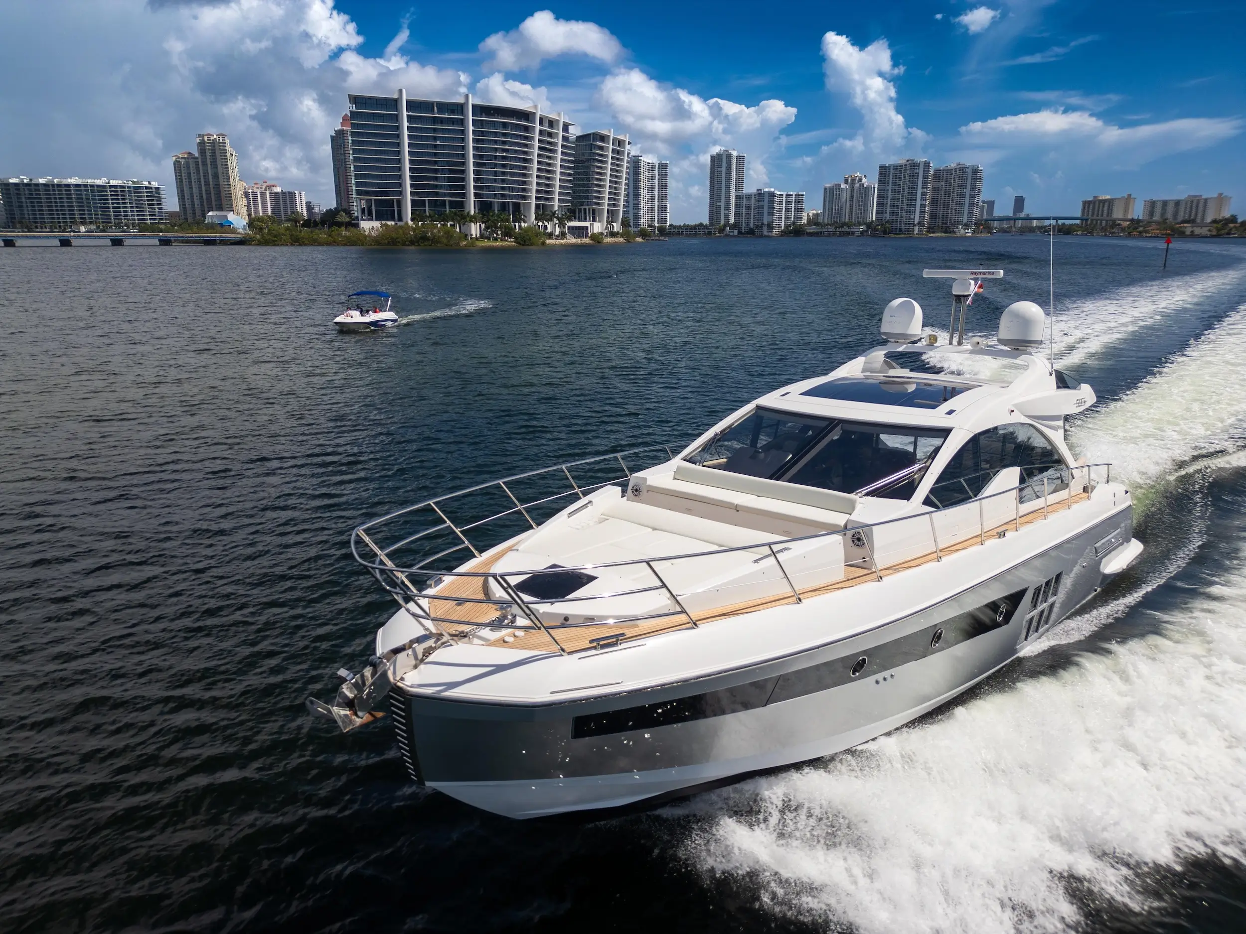 Luxury yacht cruising on calm waters